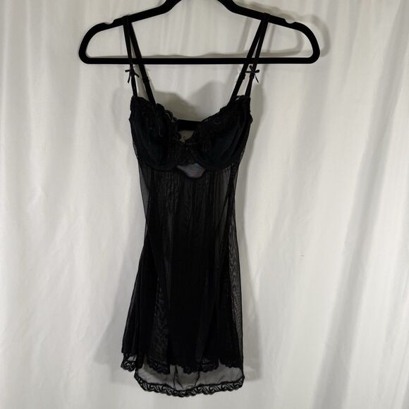 Victoria's Secret Lingerie Womens Small Black Sheer Wired Adjustable Lightweight - Picture 1 of 12